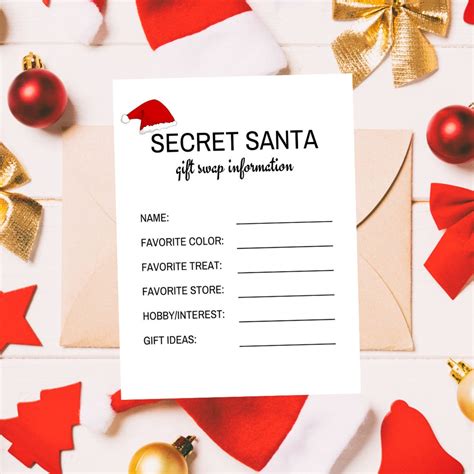 Secret Santa Cards Printable